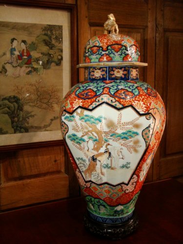 Grande potiche en porcelaine Imari époque XIXe - Antiquaires Balzeau & Brion