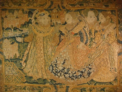 XVIIe siècle - Bandeau de tapisserie Courtine, Angleterre  fin XVIe début XVIIe siècle