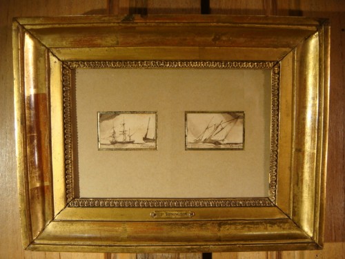 Tableaux et dessins Dessin, Aquarelle & Pastel - Paire de dessins à la plume - Richard Parkes Bonington  (1802–1828) 