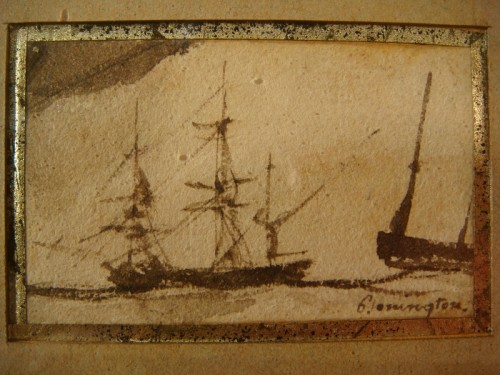 Empire - Paire de dessins à la plume - Richard Parkes Bonington  (1802–1828) 