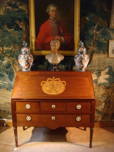 Bureau de pente en acajou, travail Nantais - Epoque Louis XVI - Mobilier Style Louis XVI