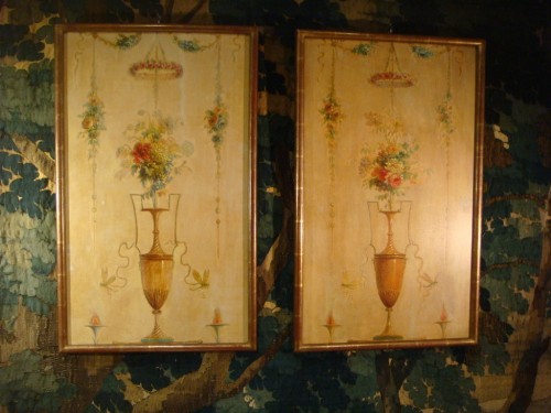 Matériaux & Architecture Boiseries - Paire de panneaux Vases et bouquets de fleurs - Epoque XVIIIe Siècle