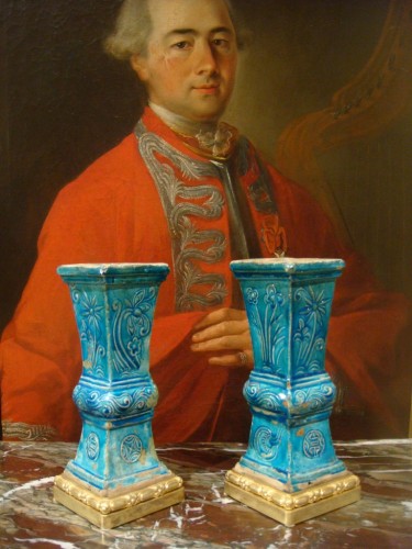 XVIIIe siècle - Paire de vases en céramique turquoise - Chine Epoque XVIIIe