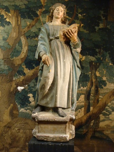 Sculpture de Sainte Catherine d'Alexandrie - Epoque début XVIIIe Siècle - Antiquaires Balzeau & Brion