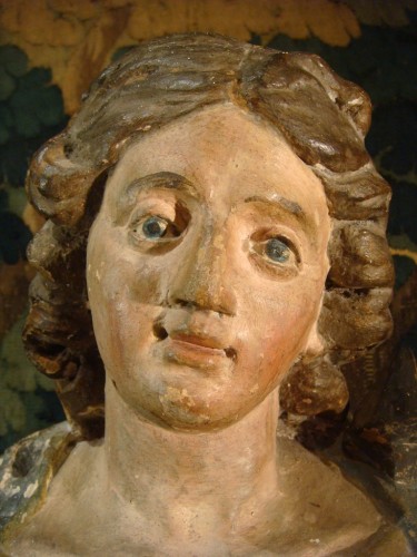 Antiquités - Sculpture de Sainte Catherine d'Alexandrie - Epoque début XVIIIe Siècle