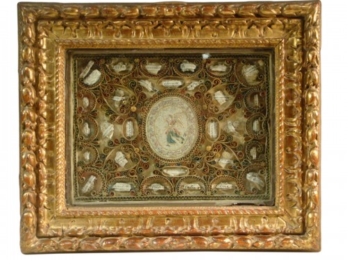 Cadre Reliquaire Paperolles - Epoque début XVIIIe