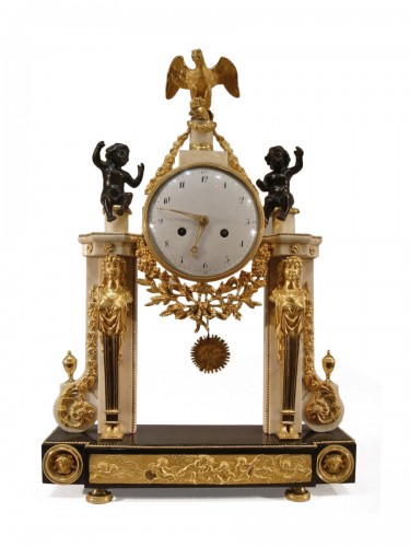 Grande Pendule Portique aux Cariatides - Epoque Directoire