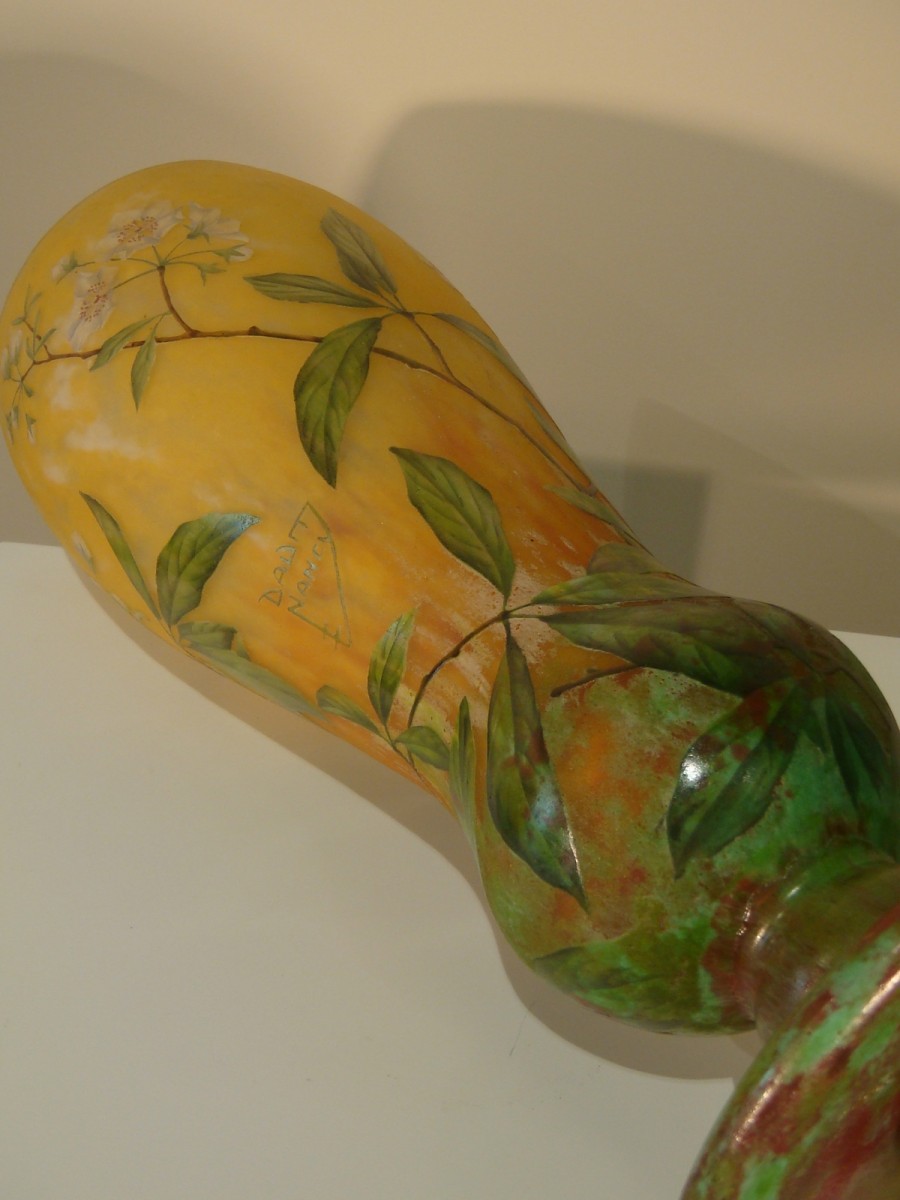 Daum Vase en pâte de verre - Décor de Jasmin - XXe siècle - N.75932