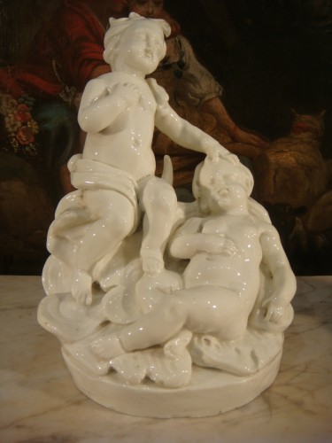 Paire de sujets en porcelaine tendre de Chantilly - Antiquaires Balzeau & Brion