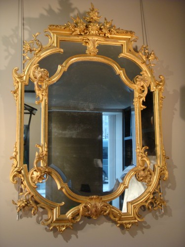 Miroirs, Trumeaux  - Grand miroir à parclose - Epoque Second Empire