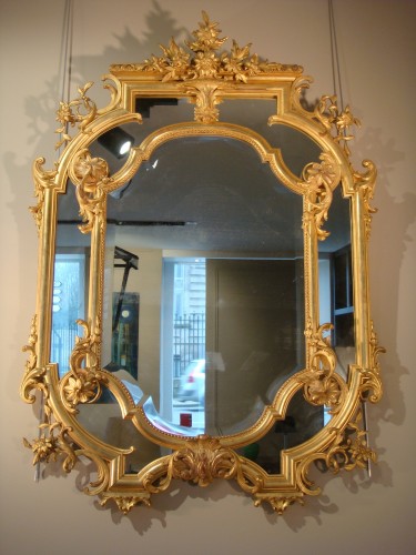 Grand miroir à parclose - Epoque Second Empire - Antiquaires Balzeau & Brion