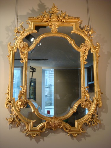 XIXe siècle - Grand miroir à parclose - Epoque Second Empire