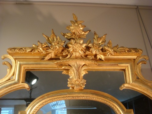 Antiquités - Grand miroir à parclose - Epoque Second Empire