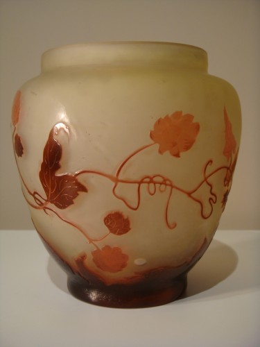 Art nouveau - Emile Gallé Vase aux fleurs de Houblon