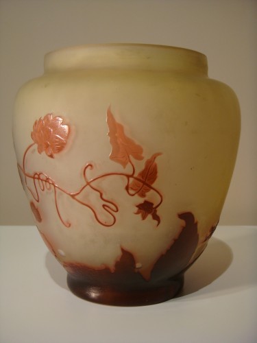 Antiquités - Emile Gallé Vase aux fleurs de Houblon