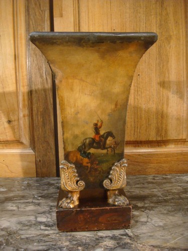 Paire de Vases cornets en tôle - Epoque Empire - Antiquaires Balzeau & Brion