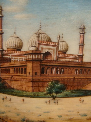 Antiquités - Miniature representing Jama Masjid in Delhi