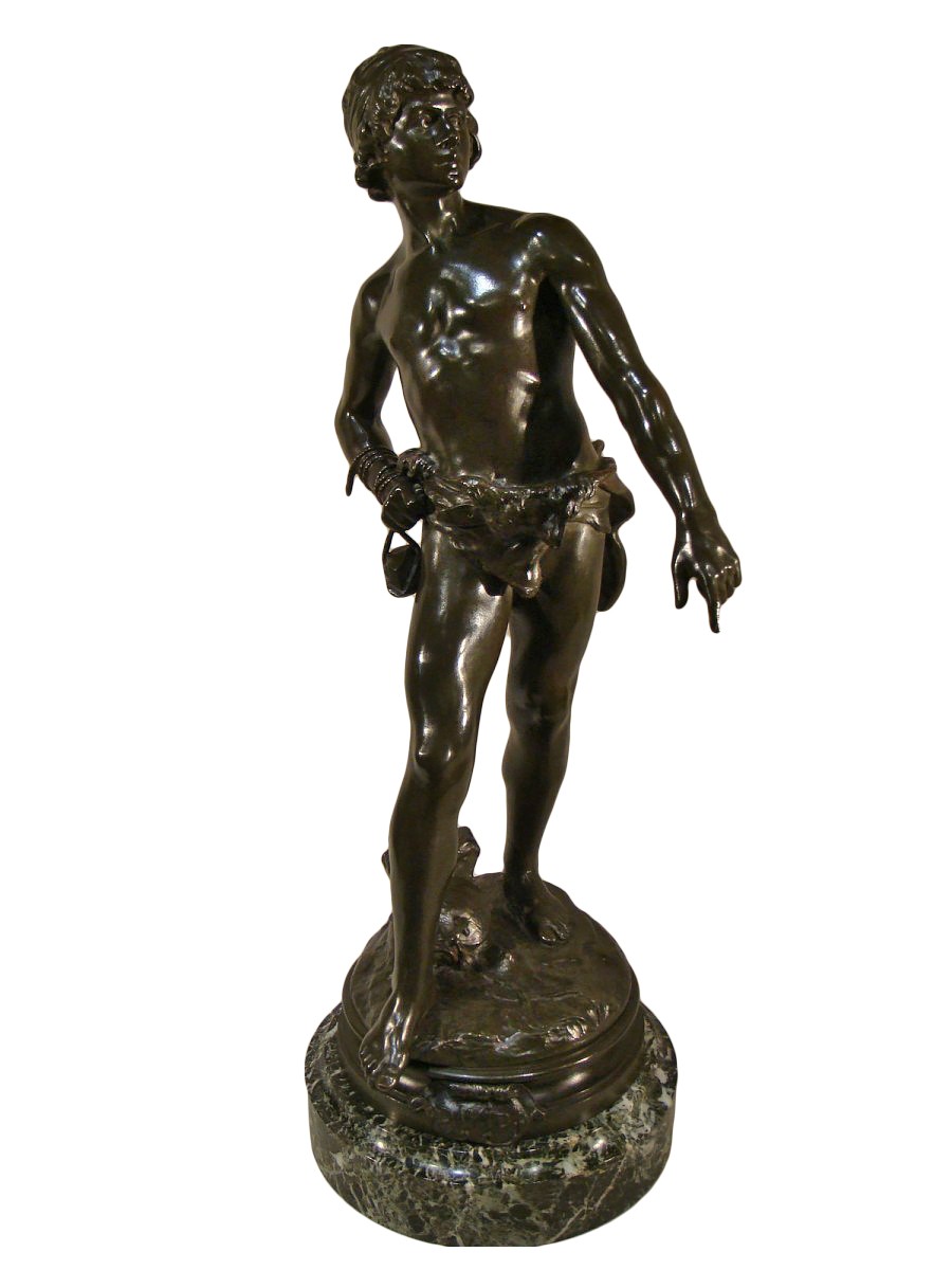 Bonhams : After Louis Auguste Moreau (French, 1855 - 1919): An early 20th Century spelter figure 