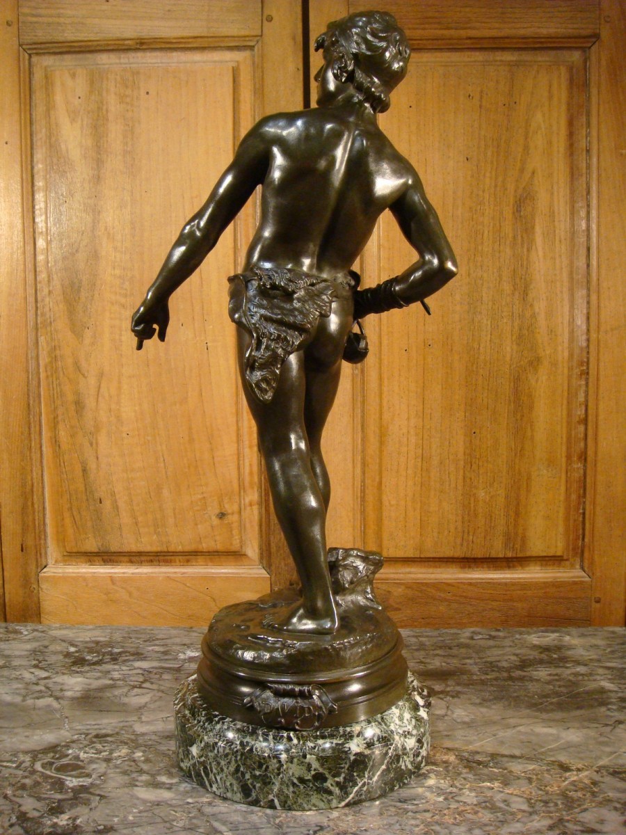 Late 19th Century Bronze Sculpture, Le Travail Signed Moreau For Sale at 1stdibs