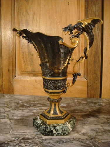 Pair of Hanaps with winged dragons in bronze - Napoléon III
