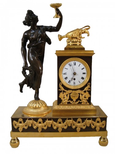 Pendule en bronze doré Allégorie de la Vigne