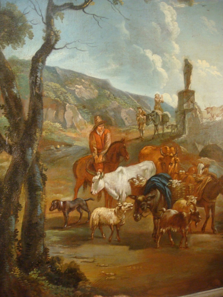 Tableau de Boiserie Paysage Italien - Epoque XVIII ème Siècle - N.87152