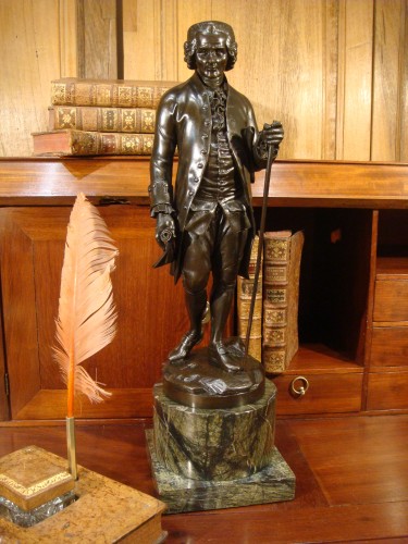 Bronze représentant Jean Jacques Rousseau - Sculpture Style Louis-Philippe