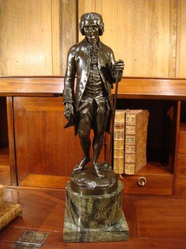 Sculpture Sculpture en Bronze - Bronze représentant Jean Jacques Rousseau