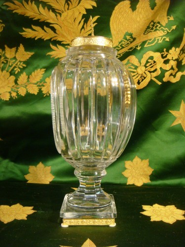 Objet de décoration Cassolettes, coupe et vase - Vase veilleuse en cristal - Epoque Charles X