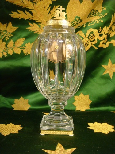 Vase veilleuse en cristal - Epoque Charles X - Antiquaires Balzeau & Brion