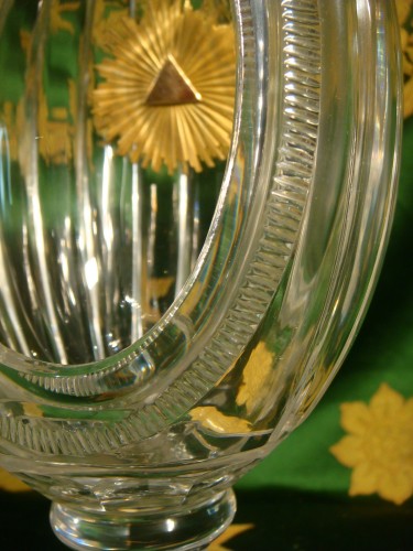 Antiquités - Vase veilleuse en cristal - Epoque Charles X