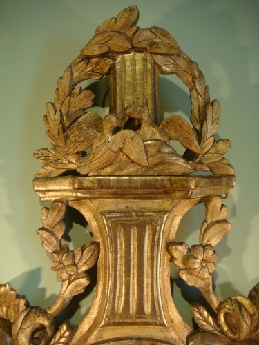 Baromètre en bois doré aux cornes d'abondance - Epoque Louis XVI - Antiquaires Balzeau & Brion