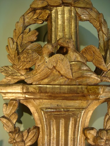 XVIIIe siècle - Baromètre en bois doré aux cornes d'abondance - Epoque Louis XVI