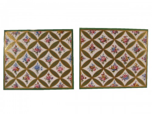Paire de Plaques en porcelaine de Sèvres J.B. Tandart Epoque XVIII ème