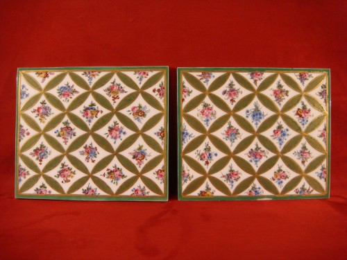 Paire de Plaques en porcelaine de Sèvres J.B. Tandart Epoque XVIII ème - Céramiques, Porcelaines Style Louis XVI