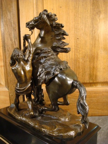 Paire de chevaux cabrés en bronze - Chevaux de Marly - Antiquaires Balzeau & Brion