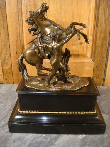 Antiquités - Paire de chevaux cabrés en bronze - Chevaux de Marly