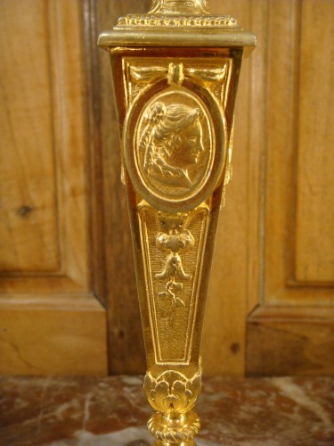 Paire de Bougeoirs en Bronze doré - Henri Picard - Antiquaires Balzeau & Brion