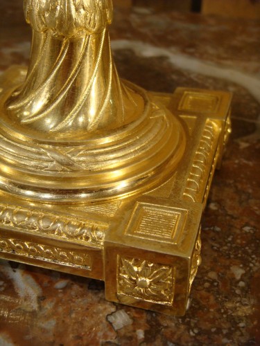 XIXe siècle - Paire de Bougeoirs en Bronze doré - Henri Picard