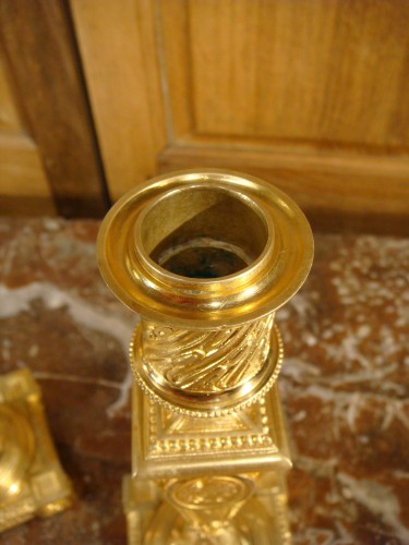 Napoléon III - Paire de Bougeoirs en Bronze doré - Henri Picard