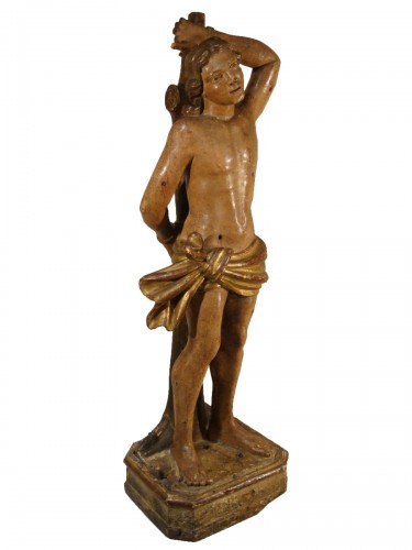 Sculpture de Saint Sébastien en bois polychrome - Epoque XVIIIe