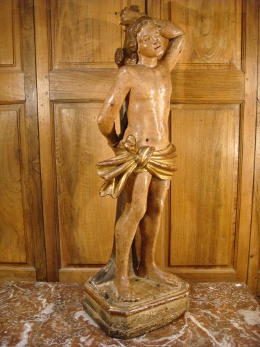 Sculpture  - Sculpture of Saint Sebastian in polychrome wood - 18th century