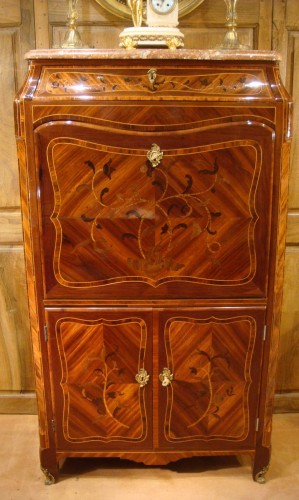 Mobilier Bureau et Secrétaire - Secrétaire en marqueterie d'époque Louis XV