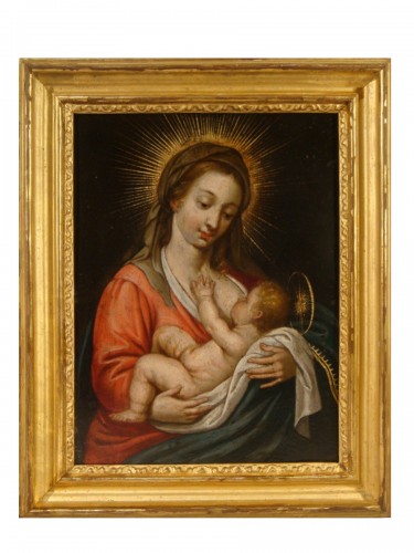 Vierge allaitant à l'Enfant - Epoque XVIIe