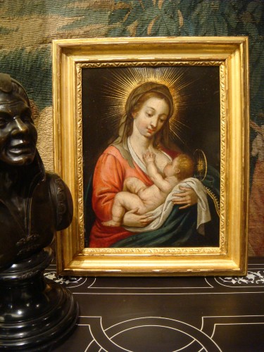 Vierge allaitant à l'Enfant - Epoque XVIIe - Antiquaires Balzeau & Brion