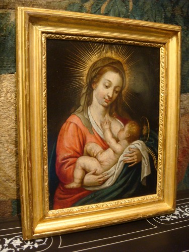XVIIe siècle - Vierge allaitant à l'Enfant - Epoque XVIIe