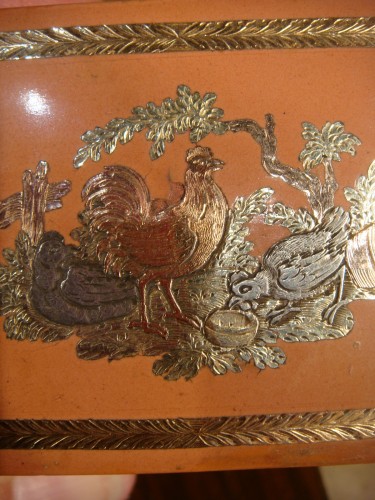 18th century - Louis XV period silver and gold lacquer Boite à mouches