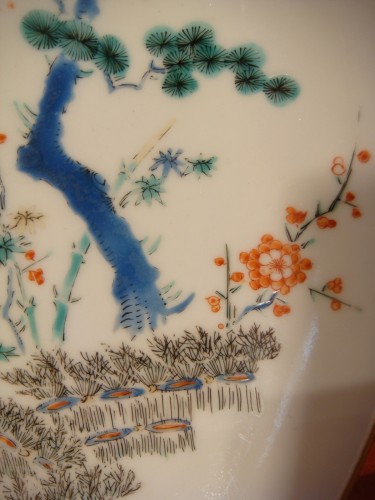 XVIIe siècle - Assiette en Porcelaine décor Kakiemon Epoque fin XVII ème
