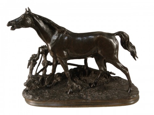 Horse at the gate - Pierre Jules Mène (1810-1879)