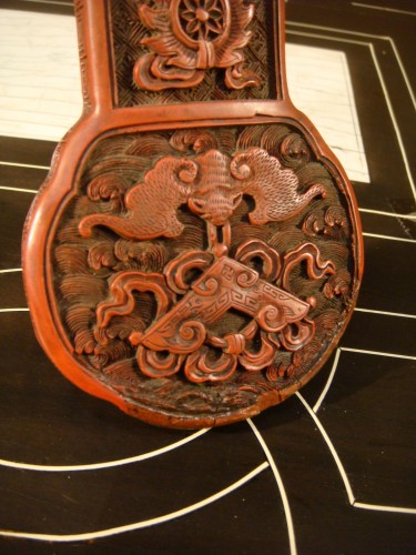 Antiquités - Sceptre Ruhy en laque et Jade - Chine XVIIIe siècle